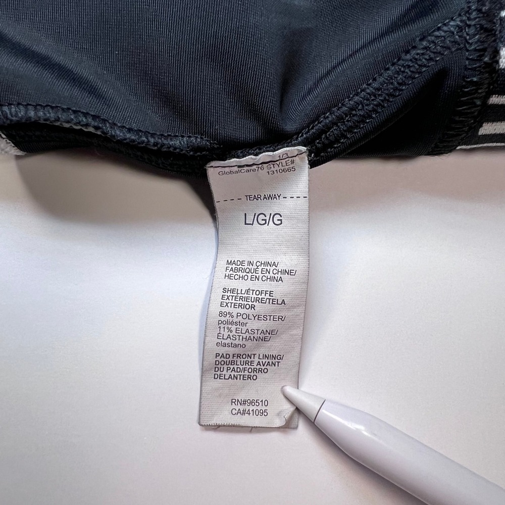 Under Armour Mid Keyhole Sports Bra Size Large Black Gray Logo Band - Picture 4 of 9